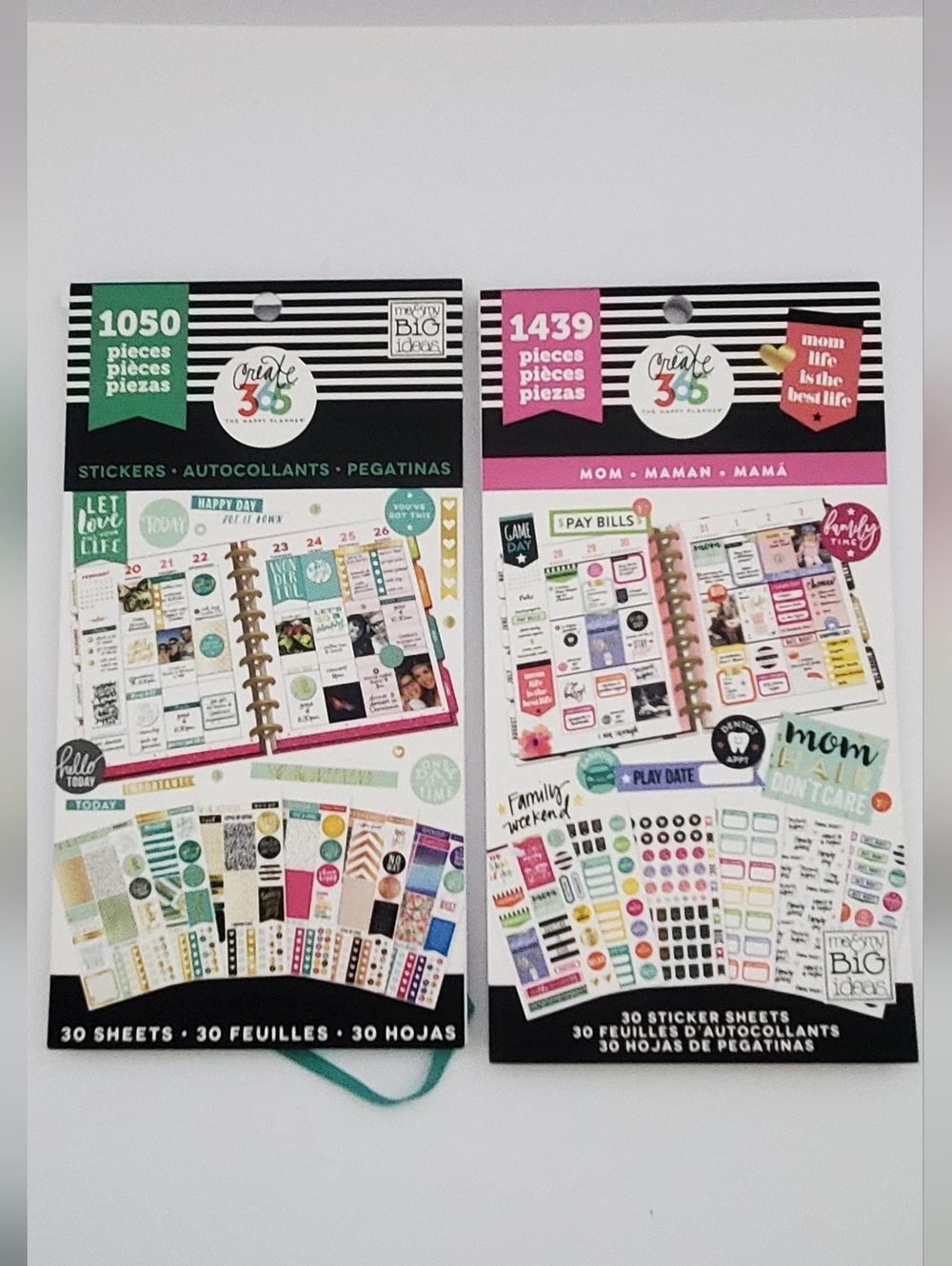 The Happy Planner Sticker Packs - Green & Pink Accents